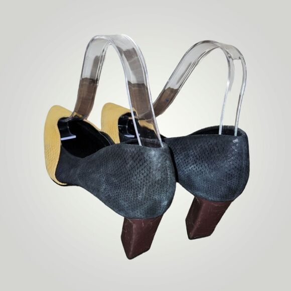 LOGO Lori Goldstein size 8 Kate Colorblock Leather Pointed Toe Block Heel - Picture 8 of 14